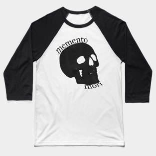 Memento Mori Black Skull Baseball T-Shirt